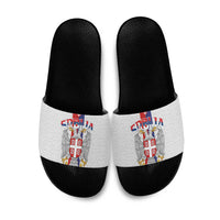 Serbia Coat Of Arms Srbija Eagle Slide Sandals Traditional Serbian Heraldic Crest White Double Headed Eagle