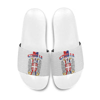 Serbia Coat Of Arms Srbija Eagle Slide Sandals Traditional Serbian Heraldic Crest White Double Headed Eagle
