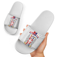 Serbia Coat Of Arms Srbija Eagle Slide Sandals Traditional Serbian Heraldic Crest White Double Headed Eagle