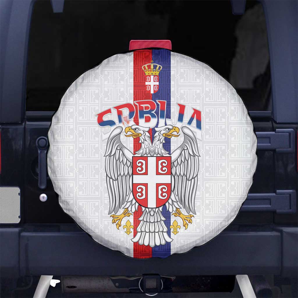 Serbia Coat Of Arms Srbija Eagle Spare Tire Cover Traditional Serbian Heraldic Crest White Double Headed Eagle