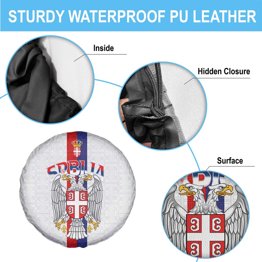 Serbia Coat Of Arms Srbija Eagle Spare Tire Cover Traditional Serbian Heraldic Crest White Double Headed Eagle