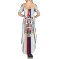 Serbia Coat Of Arms Srbija Eagle Summer Maxi Dress Traditional Serbian Heraldic Crest White Double Headed Eagle
