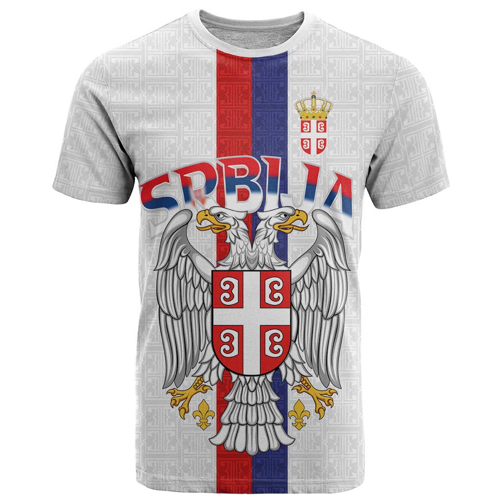 Serbia Coat Of Arms Srbija Eagle T Shirt Traditional Serbian Heraldic Crest White Double Headed Eagle