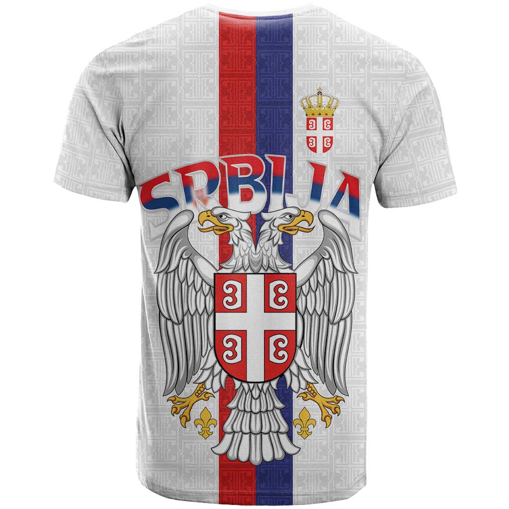 Serbia Coat Of Arms Srbija Eagle T Shirt Traditional Serbian Heraldic Crest White Double Headed Eagle