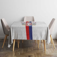 Serbia Coat Of Arms Srbija Eagle Tablecloth Traditional Serbian Heraldic Crest White Double Headed Eagle