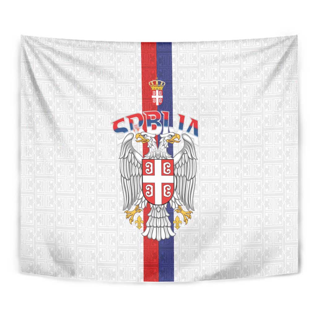 Serbia Coat Of Arms Srbija Eagle Tapestry Traditional Serbian Heraldic Crest White Double Headed Eagle