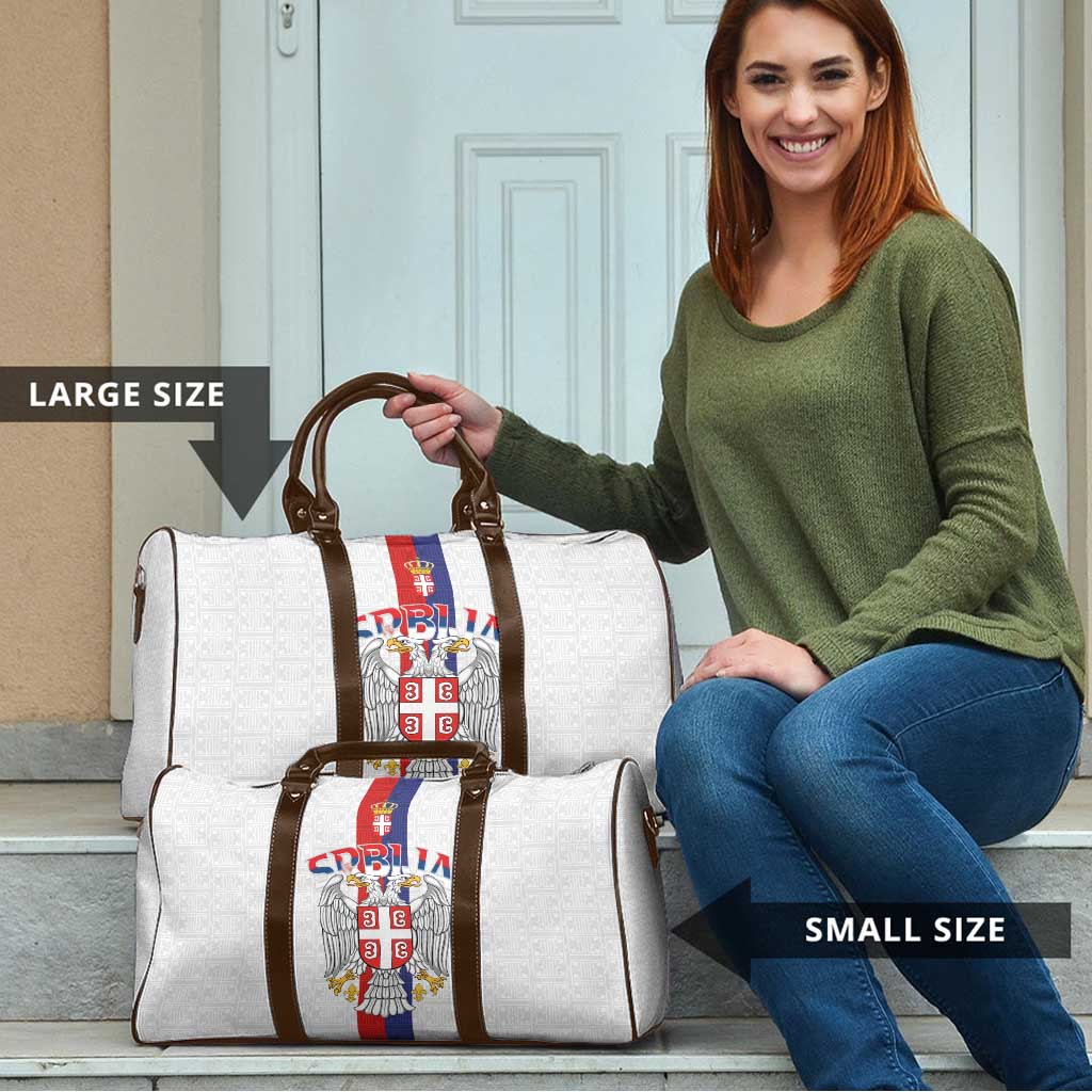 Serbia Coat Of Arms Srbija Eagle Travel Bag Traditional Serbian Heraldic Crest White Double Headed Eagle