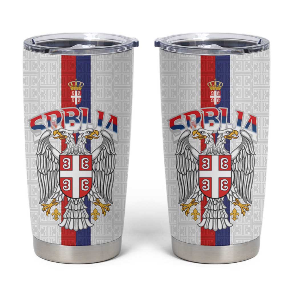 Serbia Coat Of Arms Srbija Eagle Tumbler Cup Traditional Serbian Heraldic Crest White Double Headed Eagle