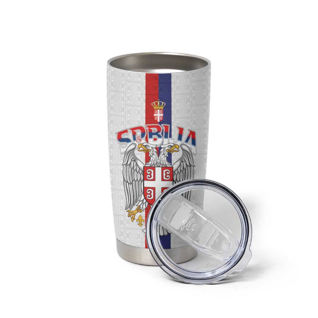 Serbia Coat Of Arms Srbija Eagle Tumbler Cup Traditional Serbian Heraldic Crest White Double Headed Eagle