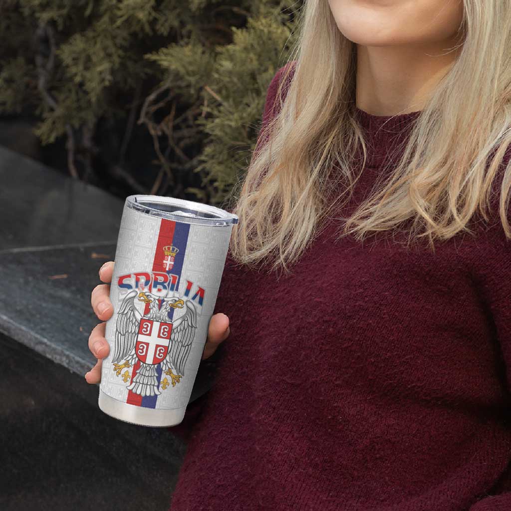 Serbia Coat Of Arms Srbija Eagle Tumbler Cup Traditional Serbian Heraldic Crest White Double Headed Eagle