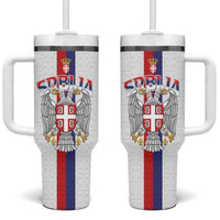 Serbia Coat Of Arms Srbija Eagle Tumbler With Handle Traditional Serbian Heraldic Crest White Double Headed Eagle