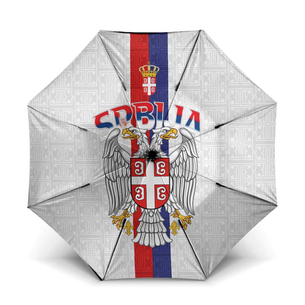 Serbia Coat Of Arms Srbija Eagle Umbrella Traditional Serbian Heraldic Crest White Double Headed Eagle