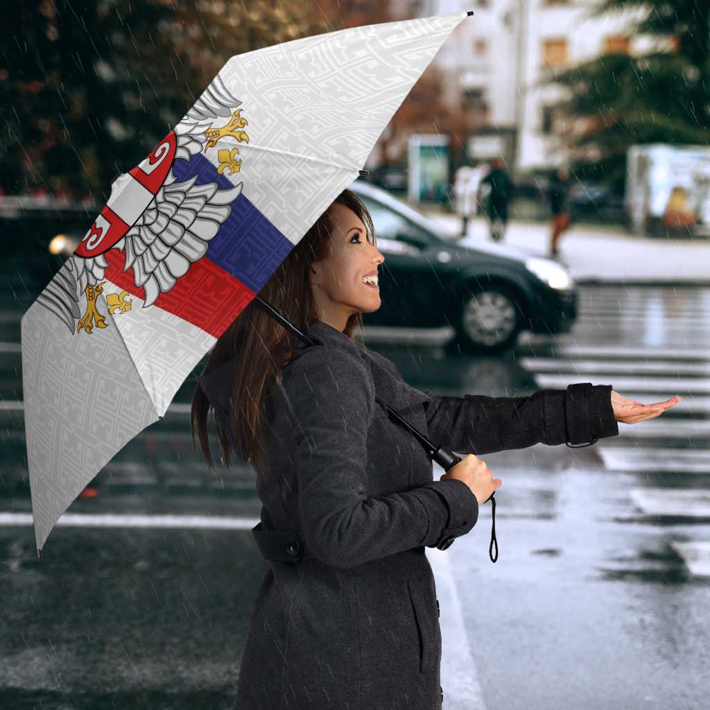 Serbia Coat Of Arms Srbija Eagle Umbrella Traditional Serbian Heraldic Crest White Double Headed Eagle