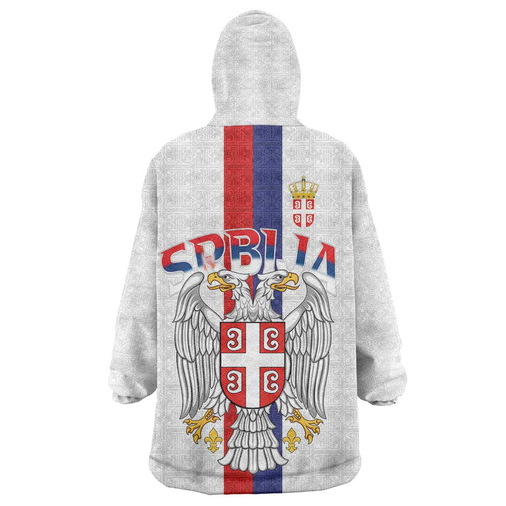 Serbia Coat Of Arms Srbija Eagle Wearable Blanket Hoodie Traditional Serbian Heraldic Crest White Double Headed Eagle
