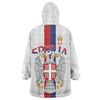 Serbia Coat Of Arms Srbija Eagle Wearable Blanket Hoodie Traditional Serbian Heraldic Crest White Double Headed Eagle