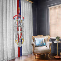 Serbia Coat Of Arms Srbija Eagle Window Curtain Traditional Serbian Heraldic Crest White Double Headed Eagle