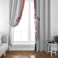 Serbia Coat Of Arms Srbija Eagle Window Curtain Traditional Serbian Heraldic Crest White Double Headed Eagle