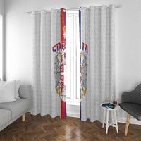 Serbia Coat Of Arms Srbija Eagle Window Curtain Traditional Serbian Heraldic Crest White Double Headed Eagle