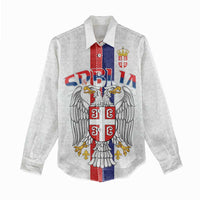 Serbia Coat Of Arms Srbija Eagle Women Casual Shirt Traditional Serbian Heraldic Crest White Double Headed Eagle