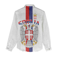 Serbia Coat Of Arms Srbija Eagle Women Casual Shirt Traditional Serbian Heraldic Crest White Double Headed Eagle