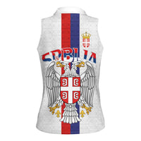 Serbia Coat Of Arms Srbija Eagle Women Sleeveless Polo Shirt Traditional Serbian Heraldic Crest White Double Headed Eagle