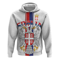 Serbia Coat Of Arms Srbija Eagle Zip Hoodie Traditional Serbian Heraldic Crest White Double Headed Eagle