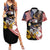 United States and American Samoa Together Couples Matching Summer Maxi Dress and Hawaiian Shirt Bald Eagle and Polynesian Traditional Culture with Plumeria