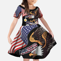 United States and American Samoa Together Family Matching Summer Maxi Dress and Hawaiian Shirt Bald Eagle and Polynesian Traditional Culture with Plumeria
