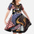 United States and American Samoa Together Family Matching Summer Maxi Dress and Hawaiian Shirt Bald Eagle and Polynesian Traditional Culture with Plumeria