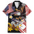 United States and American Samoa Together Family Matching Summer Maxi Dress and Hawaiian Shirt Bald Eagle and Polynesian Traditional Culture with Plumeria