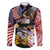 United States and American Samoa Together Family Matching Summer Maxi Dress and Hawaiian Shirt Bald Eagle and Polynesian Traditional Culture with Plumeria