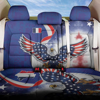 French American Heritage Month Back Car Seat Cover USA Eagle and France Urban Paris National Flag Style