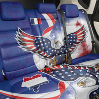 French American Heritage Month Back Car Seat Cover USA Eagle and France Urban Paris National Flag Style