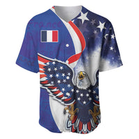 French American Heritage Month Baseball Jersey USA Eagle and France Urban Paris National Flag Style