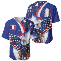 French American Heritage Month Baseball Jersey USA Eagle and France Urban Paris National Flag Style