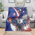 French American Heritage Month Blanket USA Eagle and France Urban Paris National Flag Style