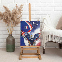 French American Heritage Month Canvas Wall Art USA Eagle and France Urban Paris National Flag Style