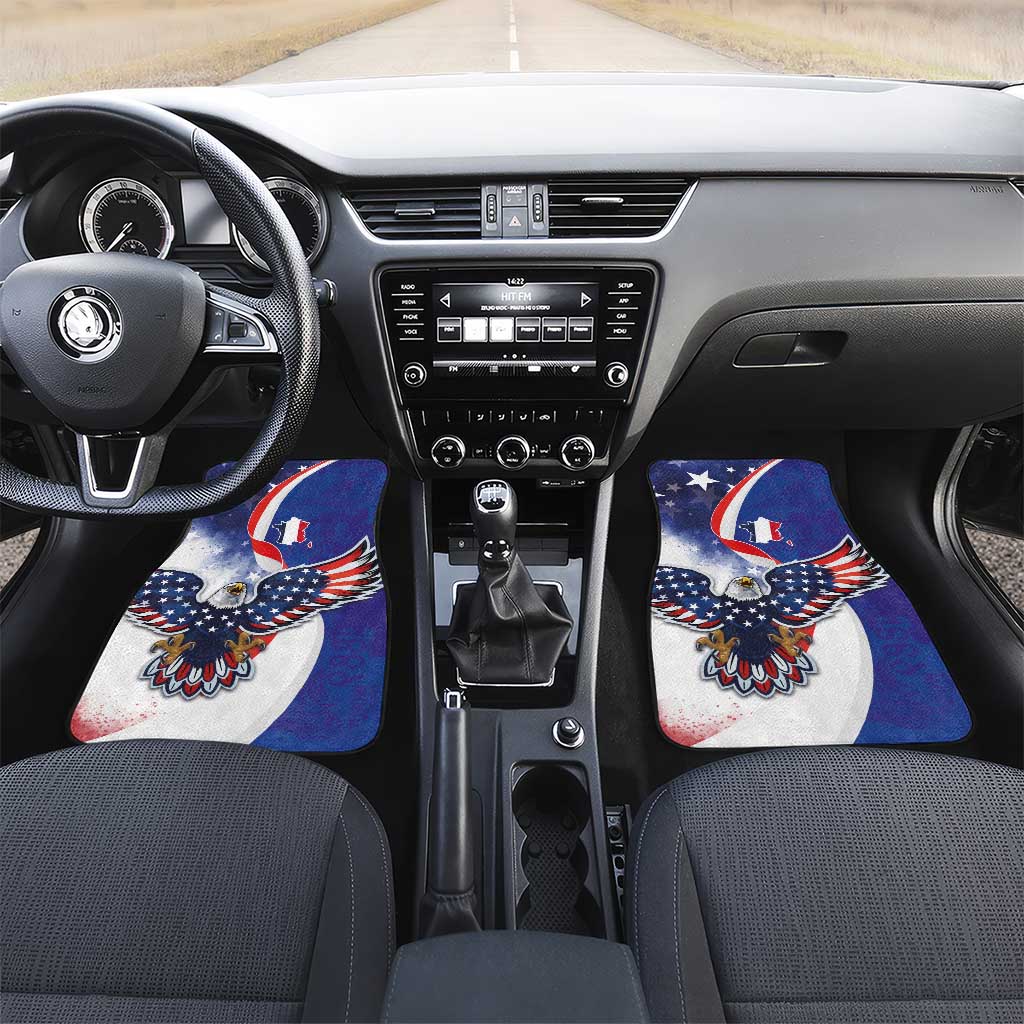 French American Heritage Month Car Mats USA Eagle and France Urban Paris National Flag Style