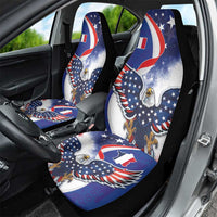 French American Heritage Month Car Seat Cover USA Eagle and France Urban Paris National Flag Style