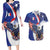 French American Heritage Month Couples Matching Long Sleeve Bodycon Dress and Hawaiian Shirt USA Eagle and France Urban Paris National Flag Style