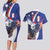 French American Heritage Month Couples Matching Long Sleeve Bodycon Dress and Hawaiian Shirt USA Eagle and France Urban Paris National Flag Style