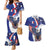 French American Heritage Month Couples Matching Mermaid Dress and Hawaiian Shirt USA Eagle and France Urban Paris National Flag Style