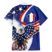 French American Heritage Month Family Matching Mermaid Dress and Hawaiian Shirt USA Eagle and France Urban Paris National Flag Style