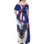 French American Heritage Month Family Matching Off Shoulder Maxi Dress and Hawaiian Shirt USA Eagle and France Urban Paris National Flag Style