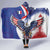 French American Heritage Month Hooded Blanket USA Eagle and France Urban Paris National Flag Style