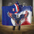 French American Heritage Month Hooded Blanket USA Eagle and France Urban Paris National Flag Style