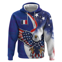 French American Heritage Month Hoodie USA Eagle and France Urban Paris National Flag Style