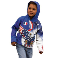French American Heritage Month Kid Hoodie USA Eagle and France Urban Paris National Flag Style