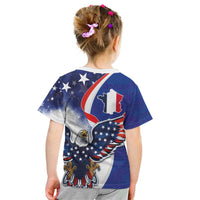 French American Heritage Month Kid T Shirt USA Eagle and France Urban Paris National Flag Style
