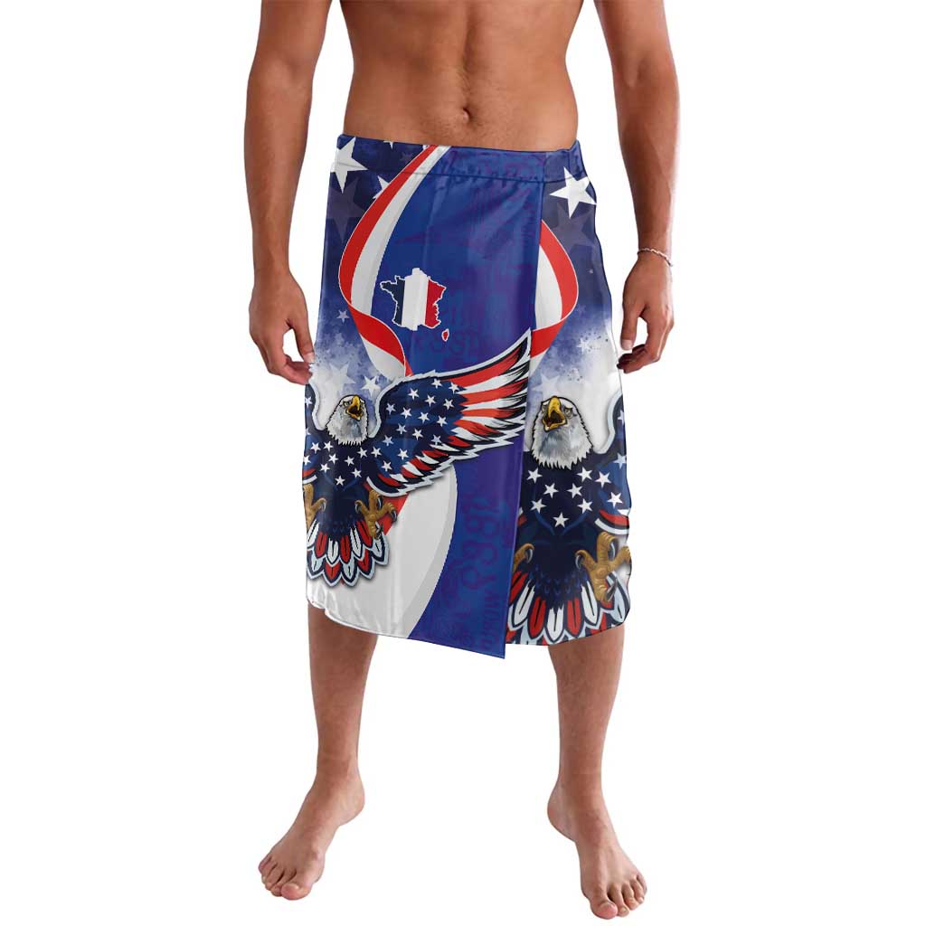 French American Heritage Month Lavalava USA Eagle and France Urban Paris National Flag Style